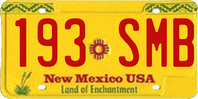 NM license plate 193SMB