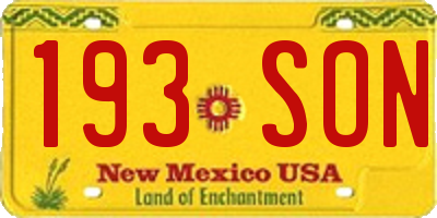 NM license plate 193SON