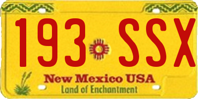 NM license plate 193SSX