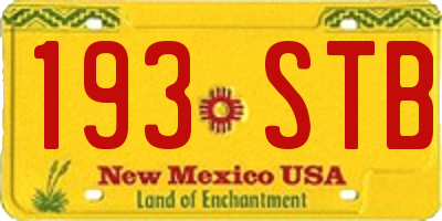 NM license plate 193STB