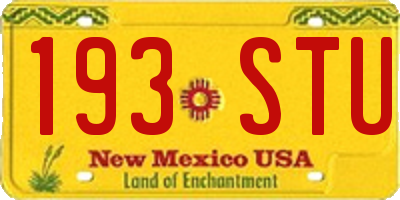 NM license plate 193STU
