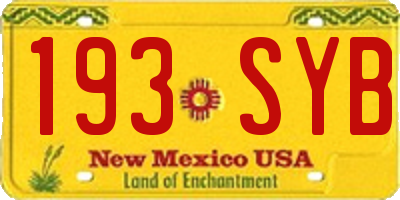NM license plate 193SYB