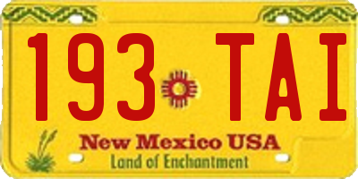 NM license plate 193TAI