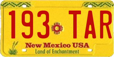 NM license plate 193TAR