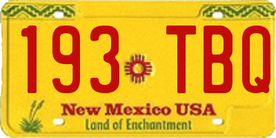 NM license plate 193TBQ