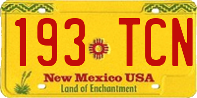 NM license plate 193TCN