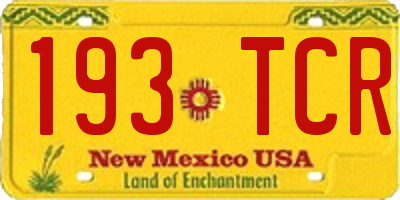 NM license plate 193TCR