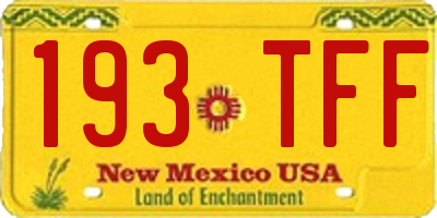 NM license plate 193TFF