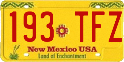NM license plate 193TFZ