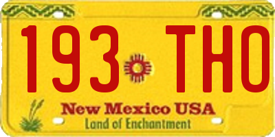 NM license plate 193THO