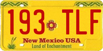 NM license plate 193TLF