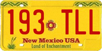 NM license plate 193TLL