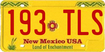 NM license plate 193TLS