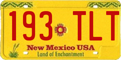 NM license plate 193TLT
