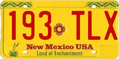 NM license plate 193TLX
