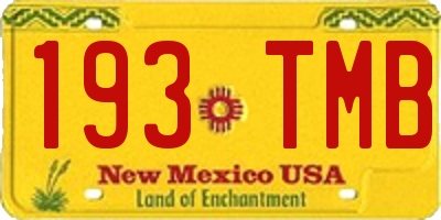 NM license plate 193TMB
