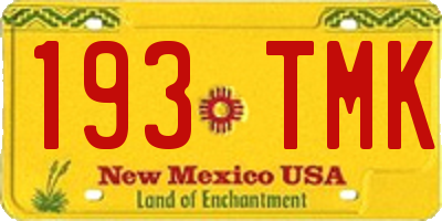 NM license plate 193TMK