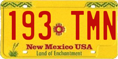 NM license plate 193TMN