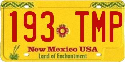 NM license plate 193TMP