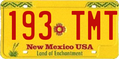 NM license plate 193TMT