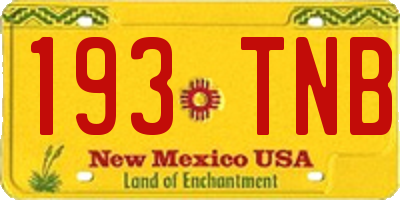 NM license plate 193TNB