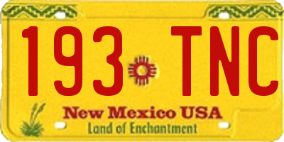 NM license plate 193TNC