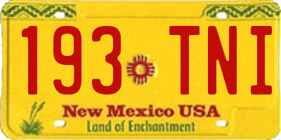NM license plate 193TNI