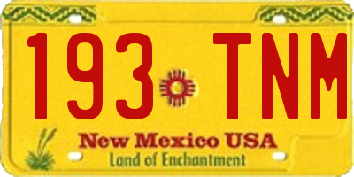 NM license plate 193TNM