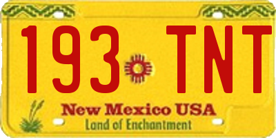 NM license plate 193TNT