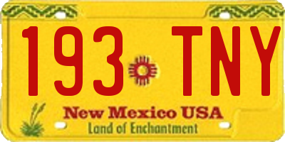 NM license plate 193TNY