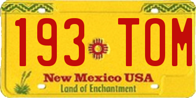 NM license plate 193TOM