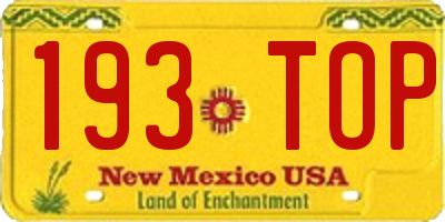 NM license plate 193TOP
