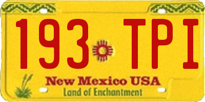 NM license plate 193TPI