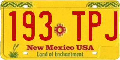 NM license plate 193TPJ