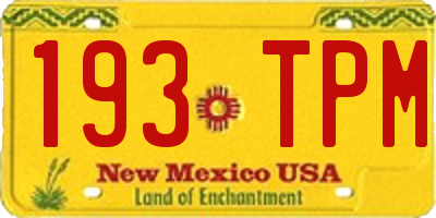NM license plate 193TPM