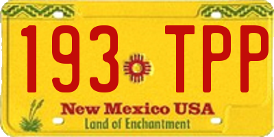 NM license plate 193TPP