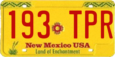 NM license plate 193TPR