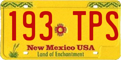 NM license plate 193TPS
