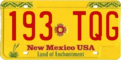 NM license plate 193TQG