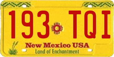 NM license plate 193TQI