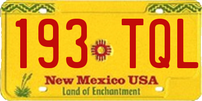NM license plate 193TQL