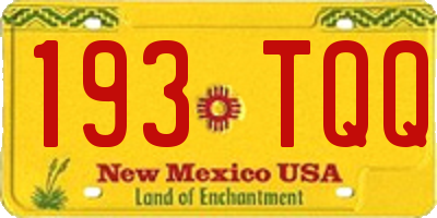 NM license plate 193TQQ
