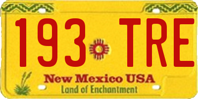 NM license plate 193TRE