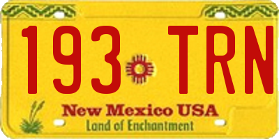 NM license plate 193TRN