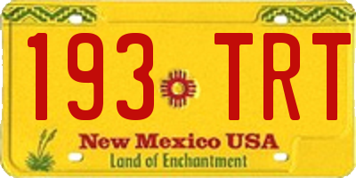NM license plate 193TRT