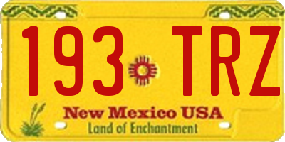 NM license plate 193TRZ