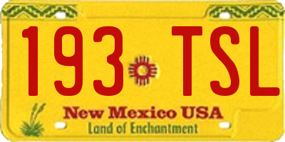 NM license plate 193TSL