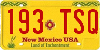 NM license plate 193TSQ