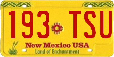 NM license plate 193TSU