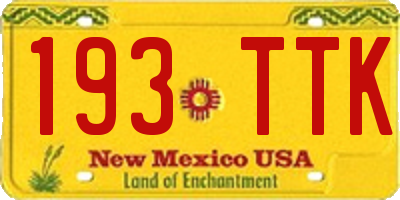 NM license plate 193TTK